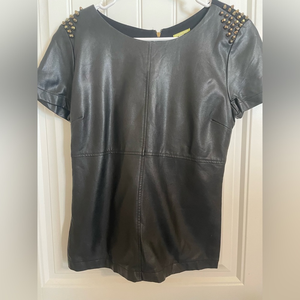 Black leather top